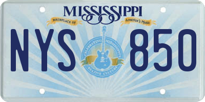 MS license plate NYS850