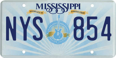 MS license plate NYS854