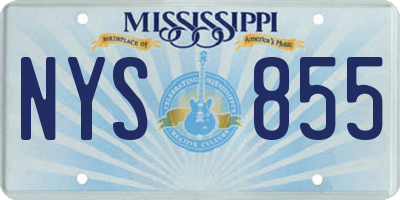 MS license plate NYS855