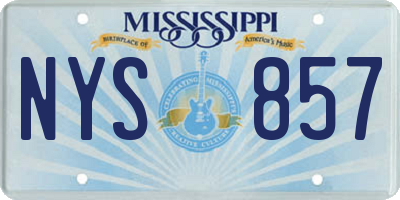 MS license plate NYS857
