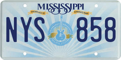 MS license plate NYS858