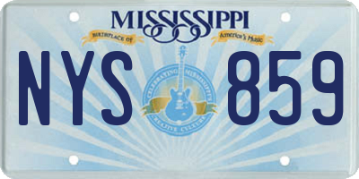 MS license plate NYS859