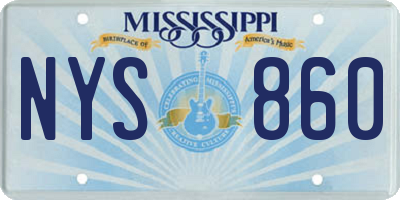 MS license plate NYS860