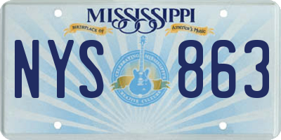 MS license plate NYS863