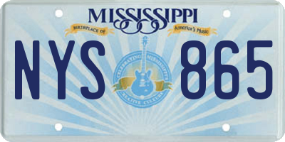 MS license plate NYS865