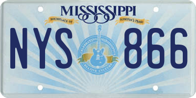 MS license plate NYS866