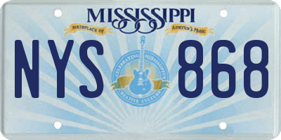 MS license plate NYS868