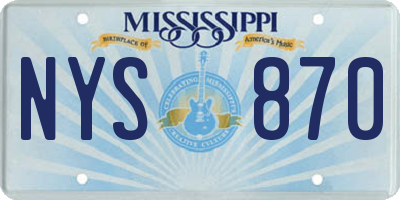 MS license plate NYS870