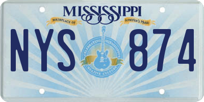 MS license plate NYS874