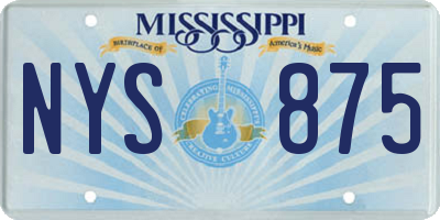 MS license plate NYS875