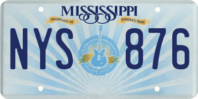 MS license plate NYS876