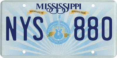 MS license plate NYS880