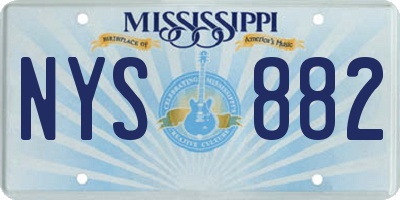 MS license plate NYS882