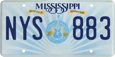 MS license plate NYS883