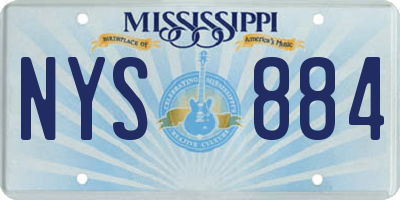 MS license plate NYS884