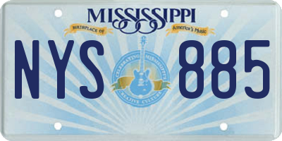 MS license plate NYS885