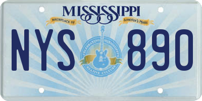 MS license plate NYS890
