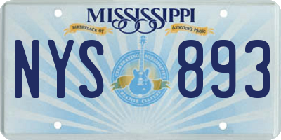 MS license plate NYS893