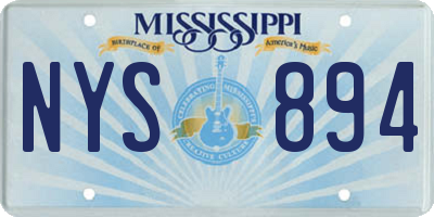 MS license plate NYS894