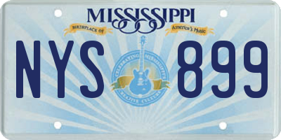 MS license plate NYS899