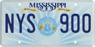 MS license plate NYS900