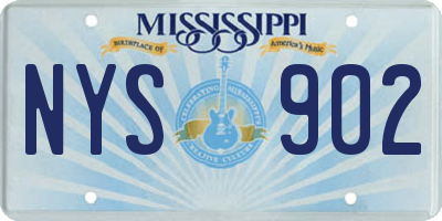 MS license plate NYS902