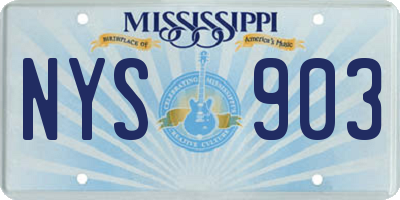 MS license plate NYS903