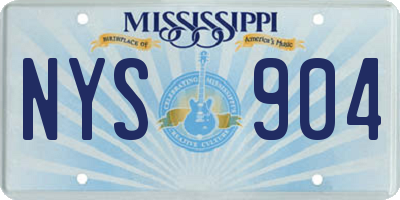 MS license plate NYS904