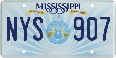 MS license plate NYS907
