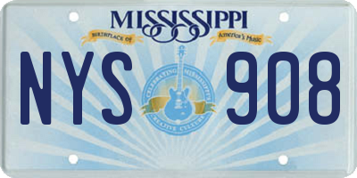 MS license plate NYS908