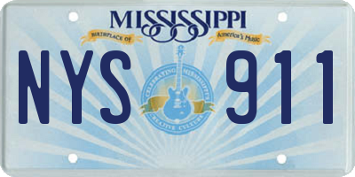 MS license plate NYS911