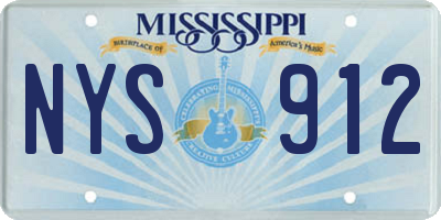MS license plate NYS912