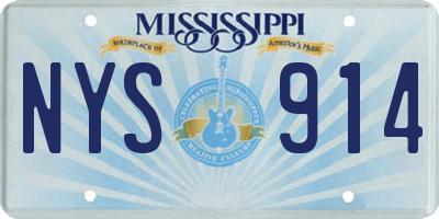 MS license plate NYS914
