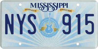 MS license plate NYS915