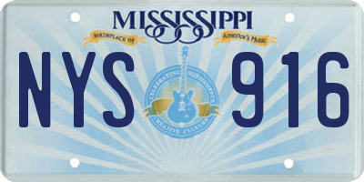 MS license plate NYS916