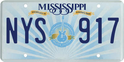 MS license plate NYS917