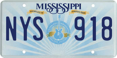 MS license plate NYS918