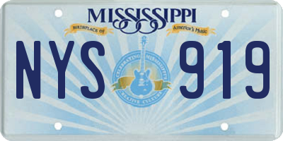 MS license plate NYS919