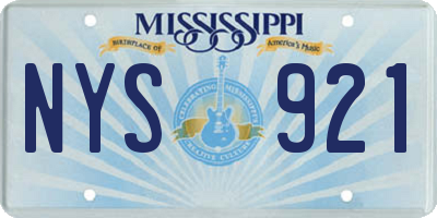 MS license plate NYS921
