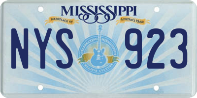 MS license plate NYS923
