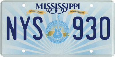 MS license plate NYS930