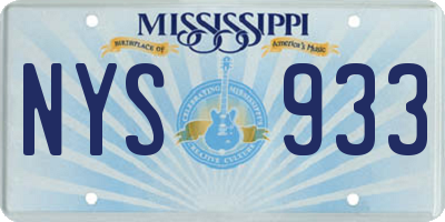 MS license plate NYS933