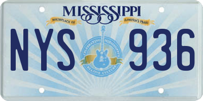MS license plate NYS936
