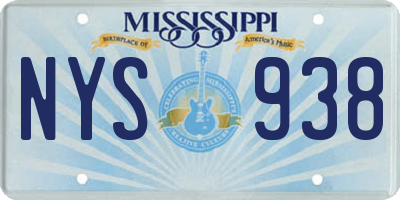 MS license plate NYS938