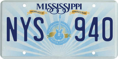 MS license plate NYS940