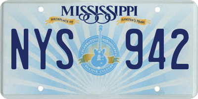 MS license plate NYS942
