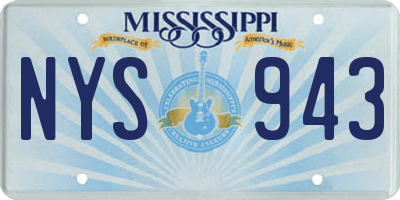 MS license plate NYS943