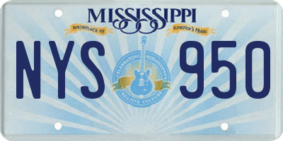 MS license plate NYS950