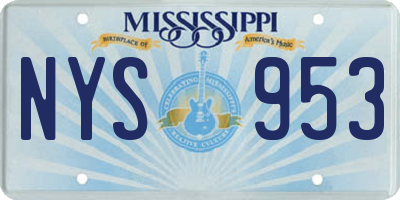 MS license plate NYS953