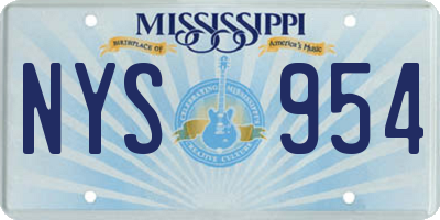 MS license plate NYS954